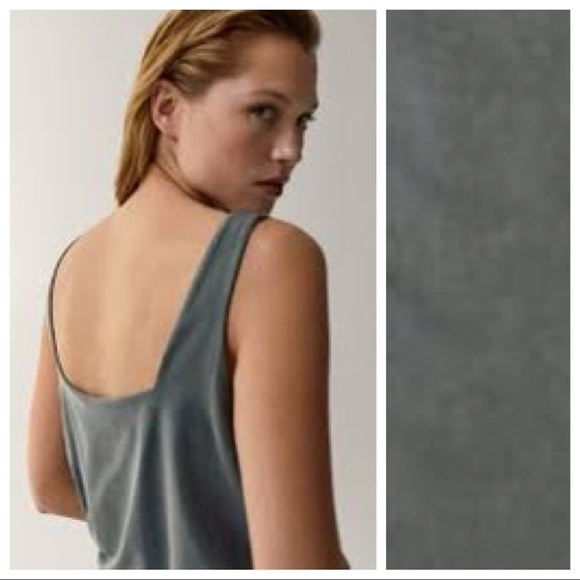 NWT. Massimo Dutti Grey Cupro Top. Size S. - Picture 4 of 9